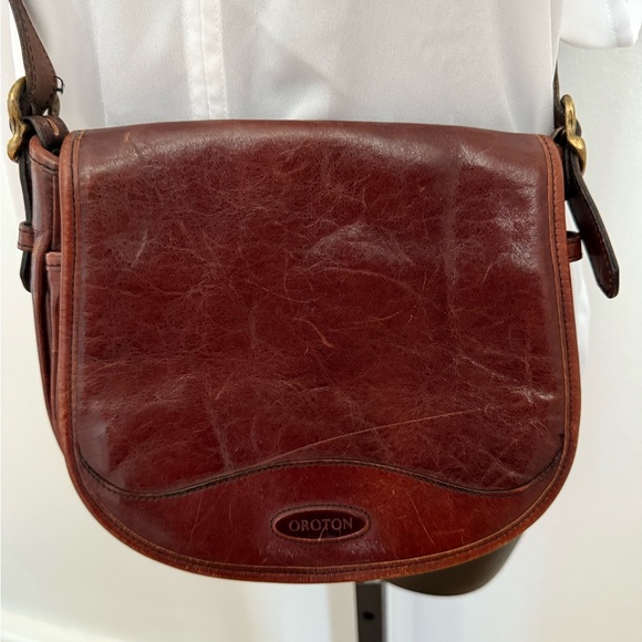 Oroton Brown Crossbody Bag with Classic Design. Made in Australia - Picture 1 of 5